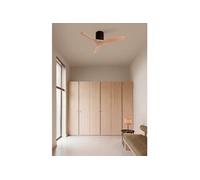 WIND CALM NATURAL WOOD - Ventilateur de plafond silencieux 40 W 100 % bois Ø 112 cm sans éclairage avec commande murale