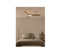 WIND CALM RATTAN M - Ventilateur de plafond 40W silencieux Ø132 cm avec éclairage LED dans le corps et la lampe avec eclaraige sans wifi