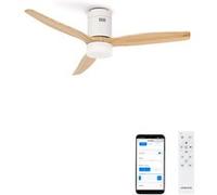 WIND CALM S - Ventilateur de plafond silencieux 40W avec pales techniques en ABS Ø112 avec eclaraige avec wifi