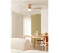 WIND CALM SCULPT - Ventilateur De Plafond 40 W Silencieux Ø132 cm Avec Lumière LED M (Ø132cm) (pièces 10m²-25m²)