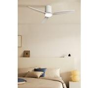WIND CALM SLIM LIGHT - Ventilateur de plafond silencieux 40W Ø132 cm 100 % bois Blanc G