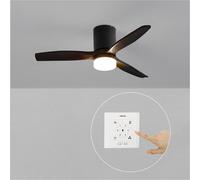 CREATE / WINDCALM S/Ventilateur de plafond ABS noir lumière avec contrôleur et télécommande/Silencieux, Ø112 cm, 6 vitesses, 3 températures, fonction été-hiver
