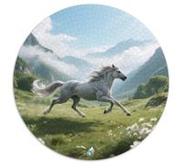 Wind-Chaser, Puzzle 1000 Pièces en Format Rond IntégrantCheval, De Complexité Moyenne, Parfait pour Toute La Famille Le Week-End 1000pcs (67.5x67.5cm)