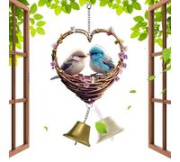 Wind Chimes - 3.94in Outdoor Romantic 2d Winds, Bird Wind Chime | Heart Winds Chime - for Yard Patio Balcony Window Wall Decoration and Meaningful Gift for Women Mom Birthdays and Holidays