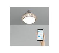 WIND CLEAR RATTAN - Ventilateur de plafond silencieux 40W Ø108cm lames rétractables avec éclairage LED de 36W - Blanc G