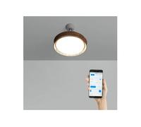 WIND CLEAR RATTAN - Ventilateur de plafond silencieux 40W Ø108cm lames rétractables avec éclairage LED de 36W - Blanc G