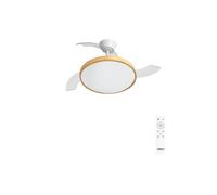 WIND CLEAR STUDIO M - Ventilateur de plafond 40W silencieux avec pales rétractables et eclaraige LED, Ø108 cm avec eclaraige sans wifi