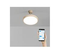 CREATE / WIND CLEAR STUDIO M/Ventilateur de plafond avec lumière sable avec Wifi et télécommande / 40W, Ø108 cm, 6 vitesses, pales rétractables, 3 températures de lumière, fonction été-hiver