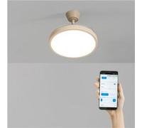 CREATE / WIND CLEAR STUDIO M/Ventilateur de plafond avec lumière sable avec Wifi et télécommande / 40W, Ø108 cm, 6 vitesses, pales rétractables, 3 températures de lumière, fonction été-hiver