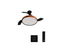WIND CLEAR STUDIO M - Ventilateur de plafond 40W silencieux avec pales rétractables et eclaraige LED, Ø108 cm avec eclaraige avec contrôleur mural