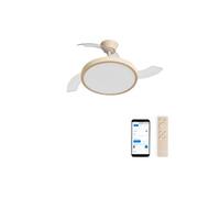 CREATE / WIND CLEAR STUDIO M/Ventilateur de plafond avec lumière sable avec Wifi et télécommande / 40W, Ø108 cm, 6 vitesses, pales rétractables, 3 températures de lumière, fonction été-hiver