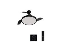 WIND CLEAR STUDIO M - Ventilateur de plafond 40W silencieux avec pales rétractables et eclaraige LED, Ø108 cm avec eclaraige avec contrôleur mural
