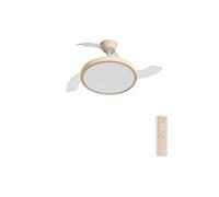 WIND CLEAR STUDIO M - Ventilateur de plafond 40W silencieux avec pales rétractables et eclaraige LED, Ø108 cm avec eclaraige sans wifi