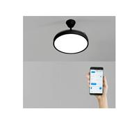 WIND CLEAR STUDIO M - Ventilateur de plafond 40W silencieux avec pales rétractables et eclaraige LED, Ø108 cm avec eclaraige avec wifi