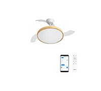 WIND CLEAR STUDIO M - Ventilateur de plafond 40W silencieux avec pales rétractables et eclaraige LED, Ø108 cm avec eclaraige avec wifi
