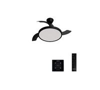 WIND CLEAR STUDIO S - Ventilateur de plafond 40W silencieux avec pales rétractables et eclaraige LED, Ø91cm avec eclaraige avec contrôleur mural