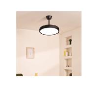 WIND CLEAR STUDIO S - Ventilateur de plafond 40W silencieux avec pales rétractables et eclaraige LED, Ø91cm avec eclaraige sans wifi