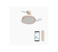 CREATE / WIND CLEAR STUDIO S/Ventilateur de plafond avec lumière sable avec Wifi et télécommande / 40W, Ø 91 cm, 6 vitesses, pales rétractables, 3 températures de lumière, fonction été-hiver