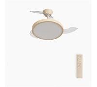 WIND CLEAR STUDIO S - Ventilateur de plafond 40W silencieux avec pales rétractables et eclaraige LED, Ø91cm avec eclaraige sans wifi Transparent G