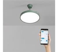 Ventilateur de plafond - WIND CLEAR STUDIO 40W silencieux avec pales rétractables et lumière LED - Vert Transparent G