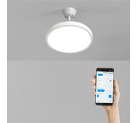 WIND CLEAR STUDIO - Ventilateur De Plafond 40W Silencieux Avec Pales Rétractables Et Lumière LED, Plusieurs Tailles WIFI + Télécommande