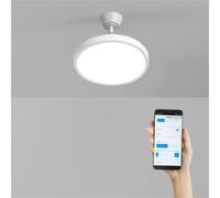 WIND CLEAR STUDIO - Ventilateur De Plafond 40W Silencieux Avec Pales Rétractables Et Lumière LED, Plusieurs Tailles WIFI + Télécommande