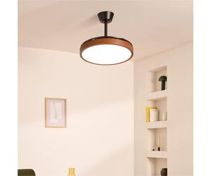 WIND CLEAR STUDIO - Ventilateur De Plafond 40W Silencieux Avec Pales Rétractables Et Lumière LED, Plusieurs Tailles Télécommande