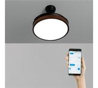 CREATE / WIND CLEAR S/Ventilateur de plafond avec lumière bois foncé avec télécommande et Wifi / 40W, Ø91 cm, minuterie, pales rétractables, 3 températures de lumière, fonction été-hiver