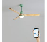 WIND CUP - Ventilateur De Plafond 40W Silencieux Ø132 Cm 100% Bois WIFI + Télécommande
