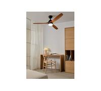 CREATE WINDCUP/Ventilateur de plafond avec lumière noire, pales en bois foncé avec Wifi et télécommande, 40 W, silencieux, Ø132 cm, 3 températures de lumière, 2 hauteurs, fonction été/hiver