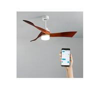 WIND CURVE - Ventilateur de plafond 40W silencieux Ø132 cm 100% bois - Blanc G