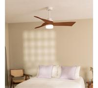 WIND CURVE - Ventilateur De Plafond 40W Silencieux Ø132 Cm 100% Bois Télécommande