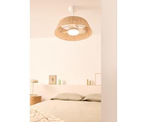 WIND LAMP NATURAL WOVEN - Ventilateur De Plafond Silencieux 25W Ø60cm Avec Lumière LED Avec Lumière