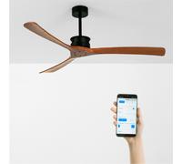 WIND LARGE - Ventilateur De Plafond 40W Silencieux Ø152 Cm 100% Bois Sans Lumière