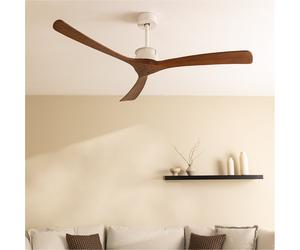 WIND LARGE - Ventilateur De Plafond 40W Silencieux Ø152 Cm 100% Bois Sans Lumière