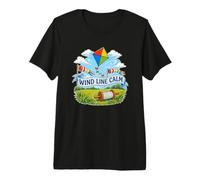 Wind Line Calm Cerf Volant Bobine T-Shirt Haut de Gamme