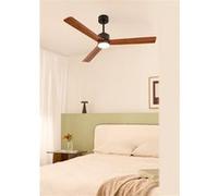 CREATE / WIND MODERN L/Ventilateur de plafond avec lumière noir bois sombre avec Wifi et télécommande / 40W, Lumière LED 3 températures, Ø152 cm, programmable, 6 vitesses, fonction été-hiver.