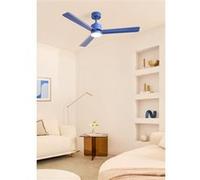 CREATE Wind Modern M/Ventilateur de plafond avec lumière bleue cobalt avec contrôleur mural et télécommande, 40 W, lumière LED 3 températures, Ø132 cm, programmable, 6 vitesses, fonction été/hiver