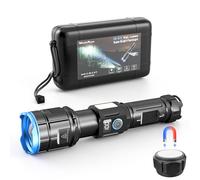 wind&moon Lampe Torche LED Ultra Puissante Rechargeable,100000 Lumens Lampe de Poche,Flashlight 7 Modes D'éClairage,IPX6 éTanche pour Camping RandonnéE,Et Urgences