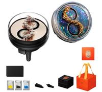 Wind-Powered Dragon Car Diffuser with Vent Clips,Dynamic Dragon Car Aromatherapy - Rotating Scented,Rotatable Dynamic Fragrance Diffuser for Men Gifts (Golden+Blue)