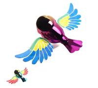 Wind Powered Flying Bird,Car Mirror Decoration Flapping Wings Hanging Ornament for Car Rearview Mirror,Fun Dashboard & Motorcycle Accessory Gift,Stable & Weatherproof (1, Gradient Blue)