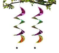 Wind Spinner for Garden - 18x60cm Rainbow Wind Spinners | 2 Pieces Spiral Streamers Decor Winds Sock | Rainbow Winds Socks Spinner for Outdoor Patio Lawn Park Porch Balcony Backyard Camping
