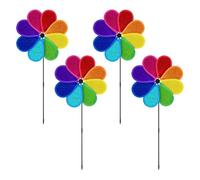 Wind Spinners Outdoor, Wind Garden Wheels, Set of 4 Shiny Reflective Ornament, Multi-Colored Pinwheels, Bird-Proof, Ideal for Farmhouse, Backyard, Lawn, Decorative Whirligigs