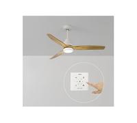CREATE / WINDSTYLANCE NATURAL WOOD/Ventilateur de plafond avec lumière, contrôleur murale et télécommande, blanc pales en bois naturel / 40W, 6 vitesses, Ø132 cm, minuterie, été-hiver, double hauteur