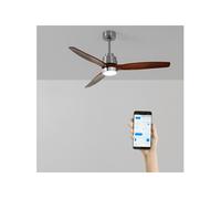 WIND STYLANCE M - Ventilateur de plafond 40W silencieux 100% bois Ø 132 cm avec eclaraige avec wifi