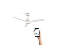 CREATE / WINDSTYLANCE NATURAL WOOD/Ventilateur de plafond avec lumière, Wifi et télécommande, blanc / 40W, Silencieux, Ø132 cm, 6 vitesses, minuterie, été-hiver, double hauteur