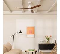 WIND STYLANCE M - Ventilateur de plafond 40W silencieux 100% bois Ø 132 cm avec eclaraige sans wifi Bois f oncé G