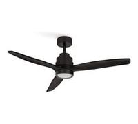 WIND STYLANCE M - Ventilateur de plafond 40W silencieux 100% bois Ø 132 cm avec eclaraige sans wifi Noir G