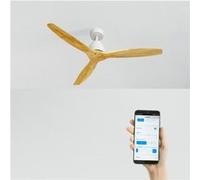 WIND STYLANCE M - Ventilateur de plafond 40W silencieux 100% bois Ø 132 cm sans eclaraige avec wifi Blanc G