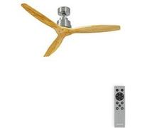 WIND STYLANCE M - Ventilateur de plafond 40W silencieux 100% bois Ø 132 cm sans eclaraige sans wifi Nickel G